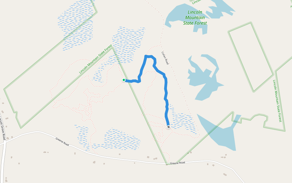 Fawn walking route map in Greenfield Center