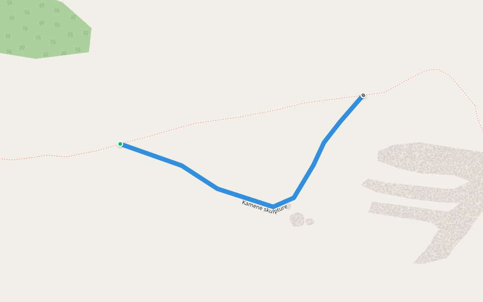 Kamene skulpture walking route map in Rastičevo