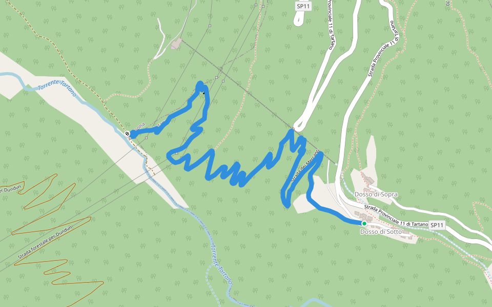 Strada dei Mercanti walking route map in Dosso Sotto