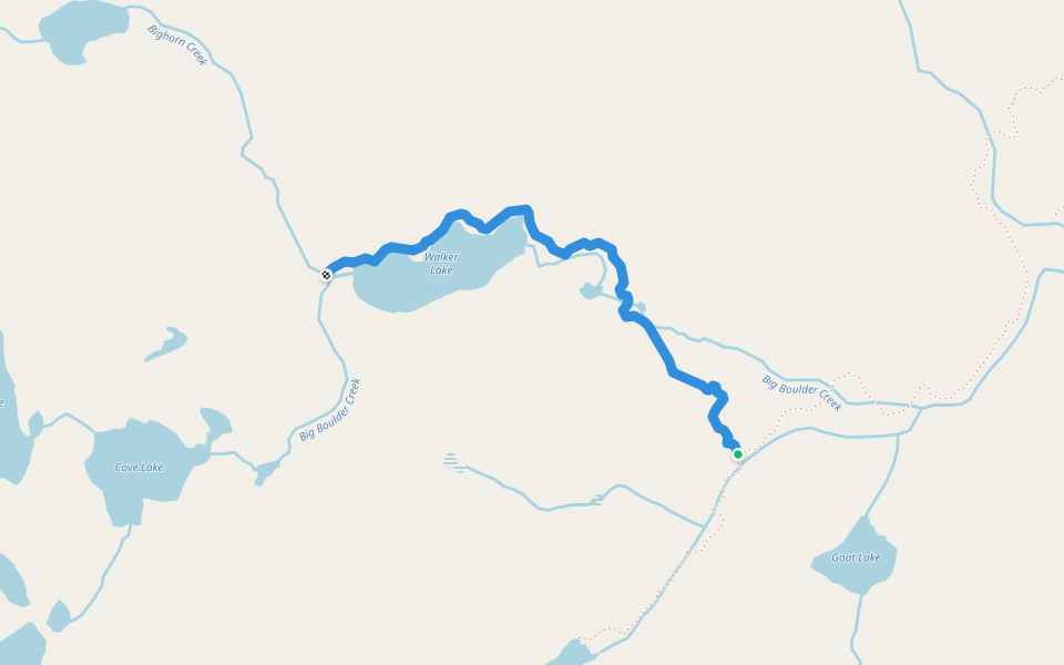Walter Lake Trail walking route map in Clayton