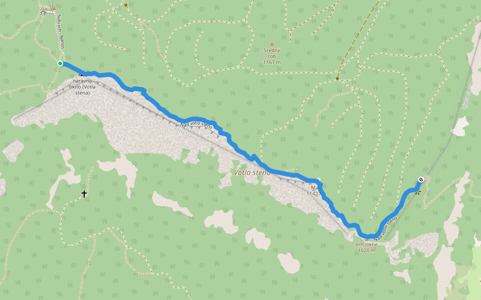 Nad votlo steno walking route map in Šmihel pod Nanosom