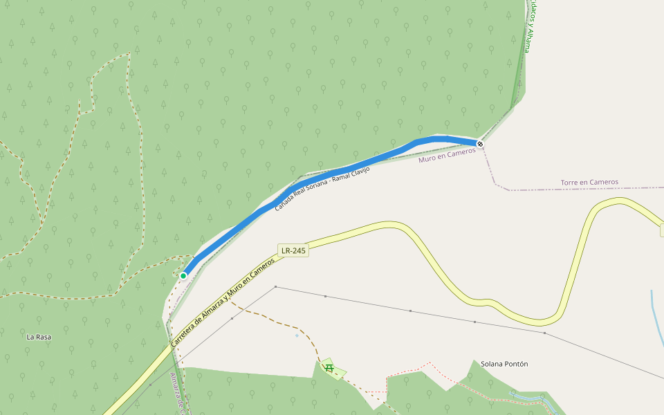 Cañada Real Soriana - Ramal Clavijo walking route map in Muro en Cameros