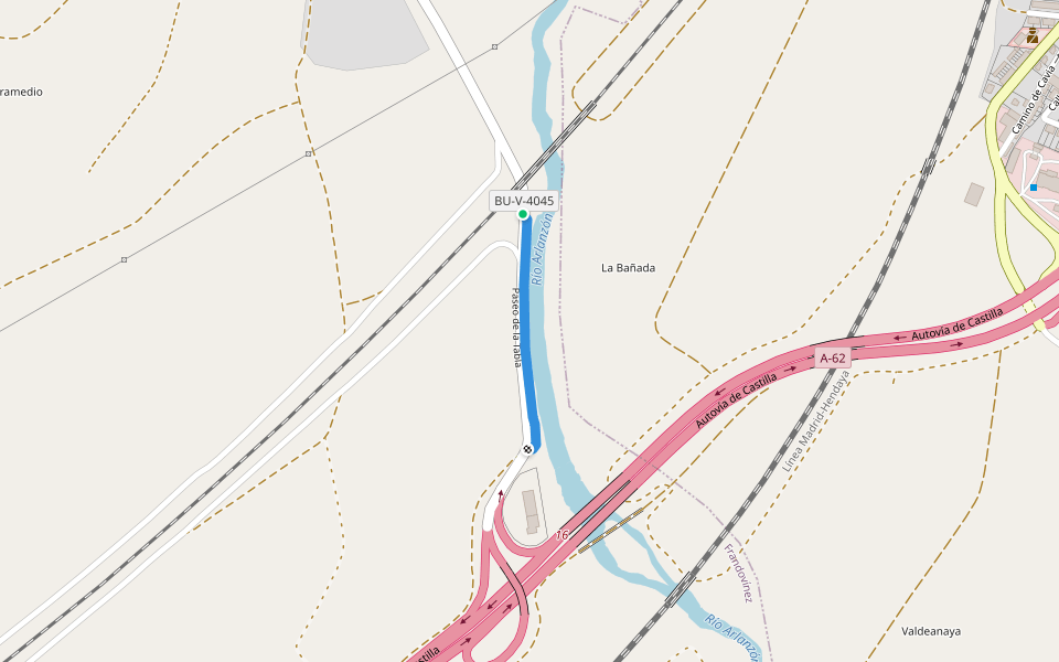 Paseo de la Tabla walking route map in Frandovínez