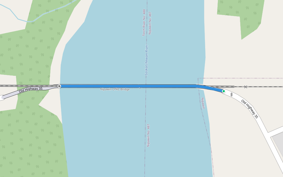 Nipawin CPR Bridge walking route map in Nipawin