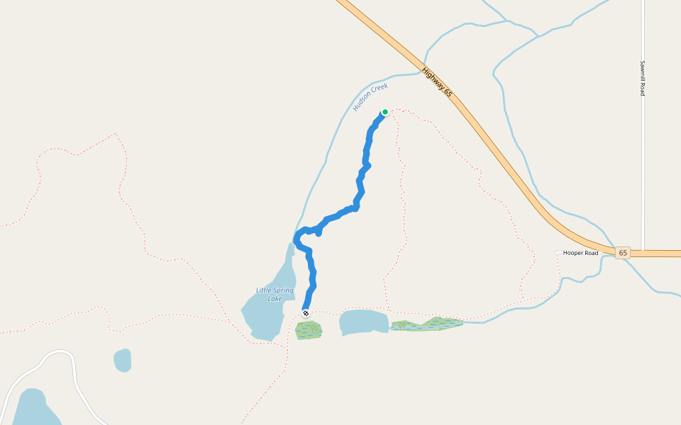 Triangle Hill Hiking Trail West Access walking route map in Latchford