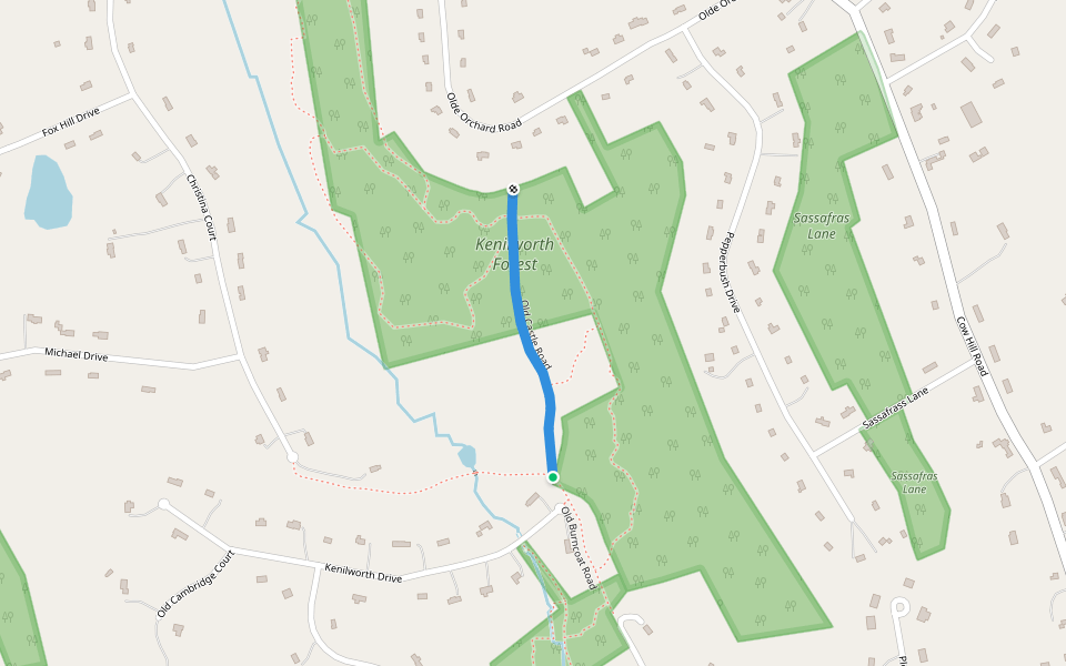 Old Castle Road walking route map in Clinton