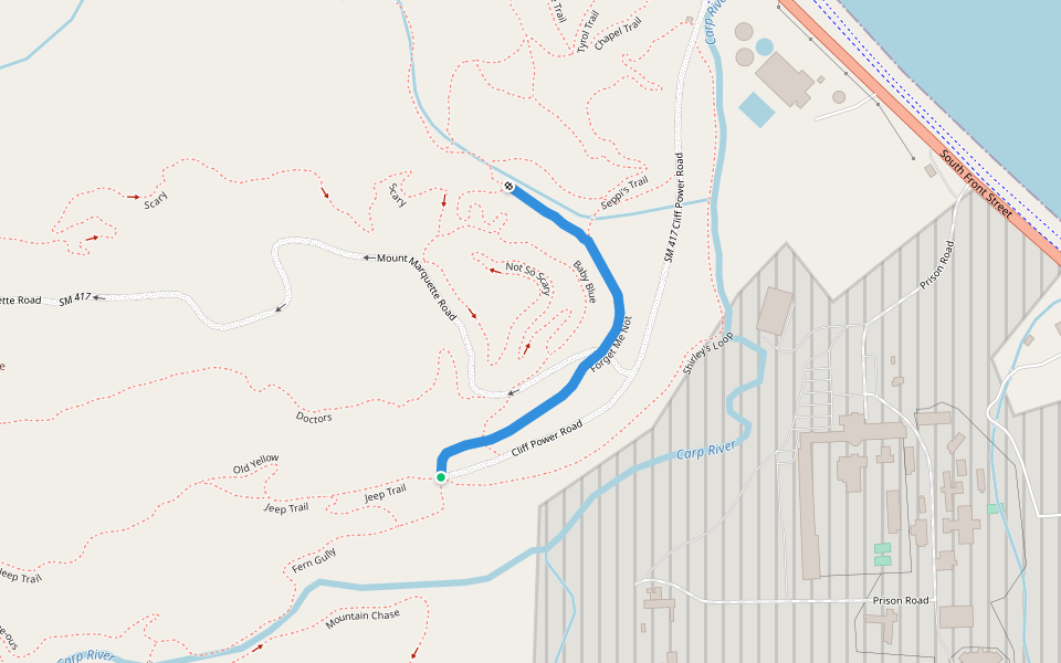 Forget Me Not walking route map in Marquette
