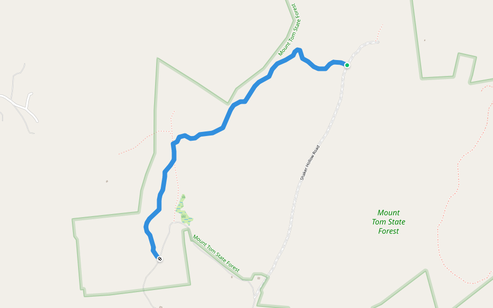 Shaker Hollow Loop walking route map in Cambridge