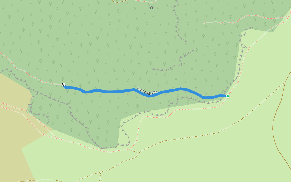 hard / difficile walking route map in Creissels
