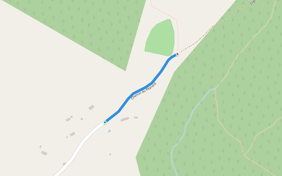 Chemin du Peyrard walking route map in Draguignan
