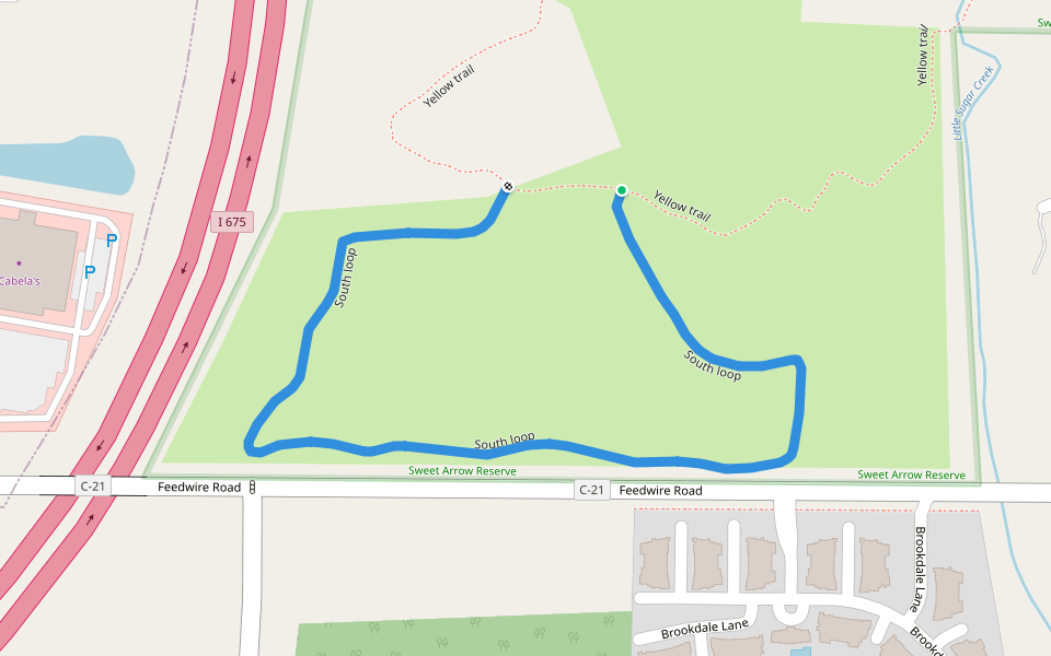 South loop walking route map in Centerville