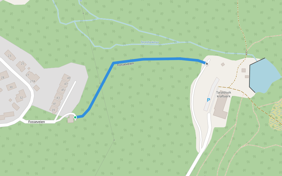 Fosseveien walking route map in Svolvær