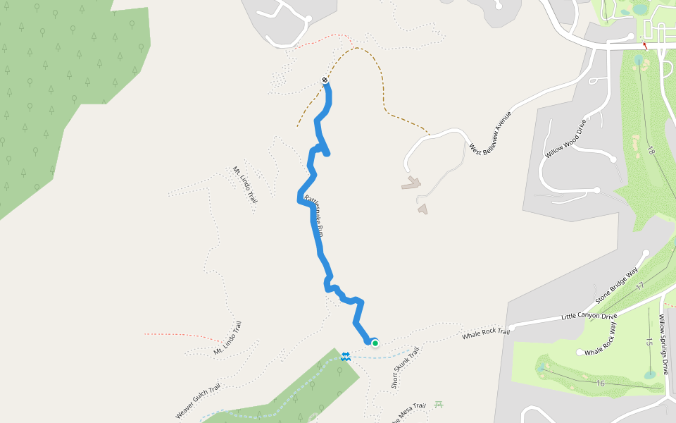 Rattlesnake Run walking route map in Morrison