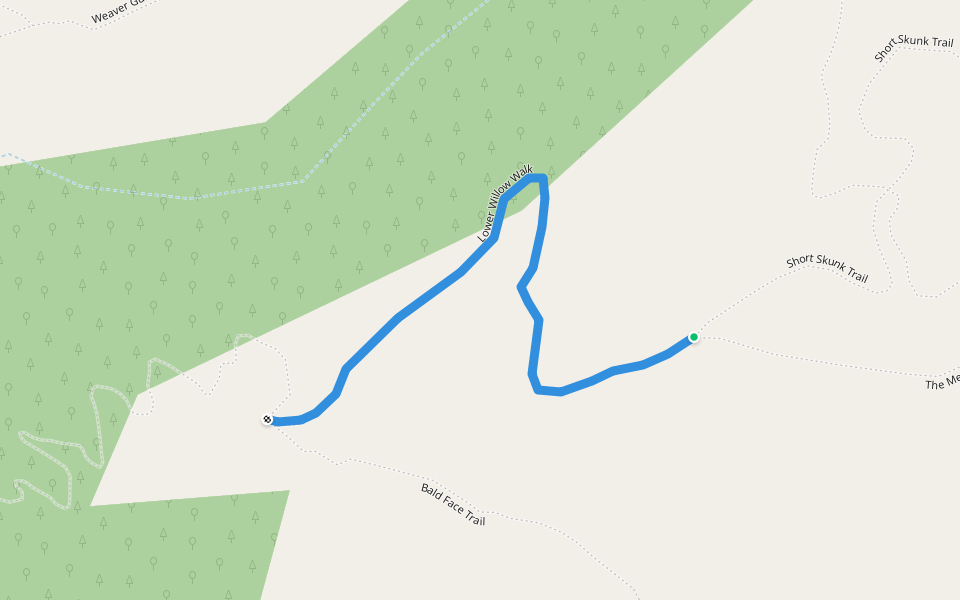 Lower Willow Walk walking route map in Morrison