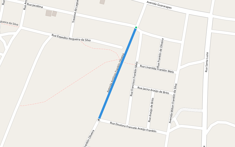 AVENIDA ANTÔNIO FRANKLIN OLIVEIRA walking route map in Irecê