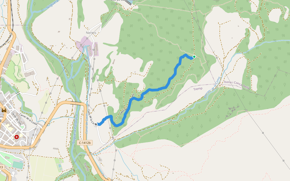 Tamarro walking route map in Talarn