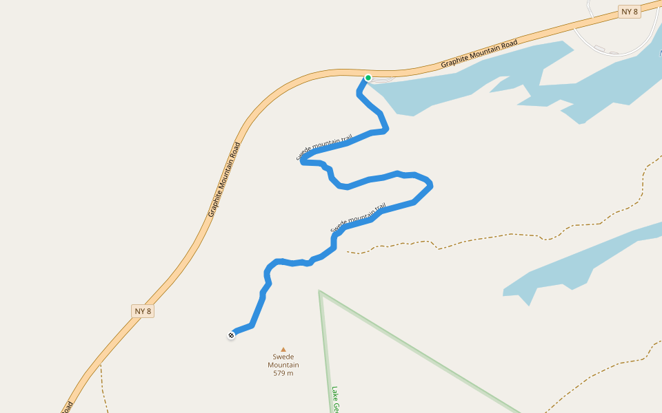 Swede mountain trail walking route map in Hague