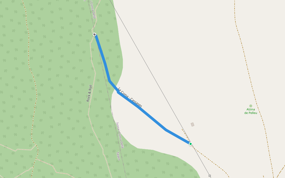 La Coma - Cassases walking route map in Tremp