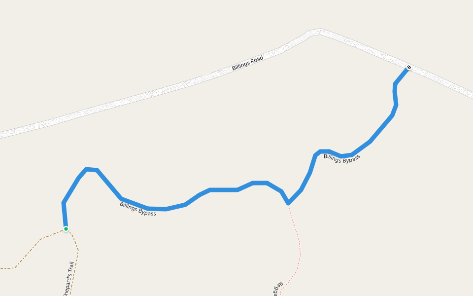 Billings Bypass walking route map in Hardwick