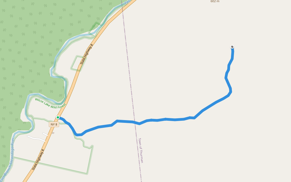 Georgia Creek trail walking route map in Wells