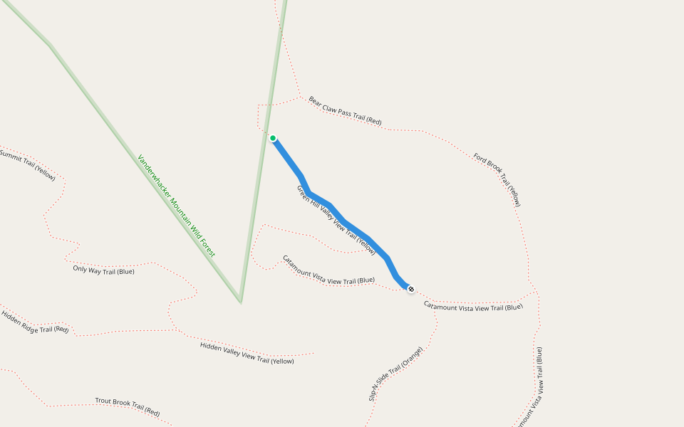 Green Hill Valley View Trail (Yellow) walking route map in Pottersville
