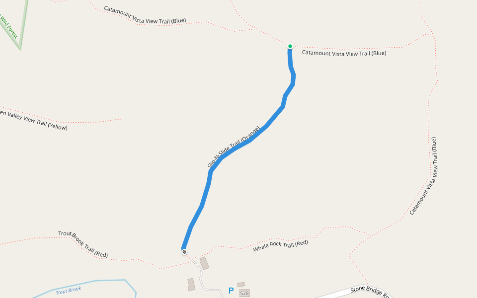 Slip-N-Slide Trail (Orange) walking route map in Pottersville