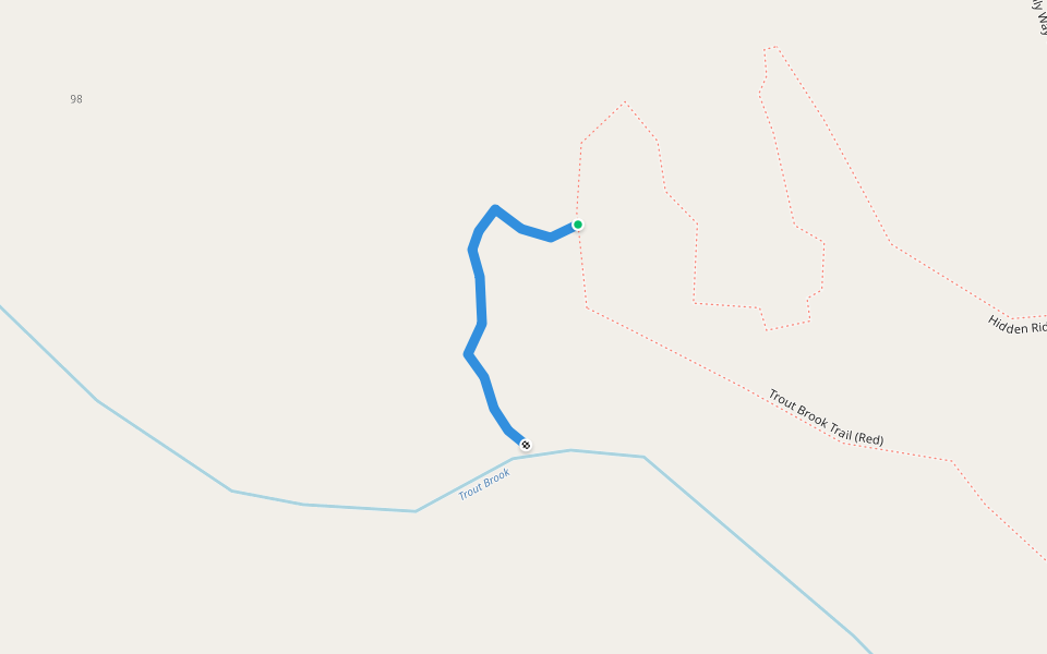 Bobcat Ledge and River View Trail (Blue) walking route map in Pottersville
