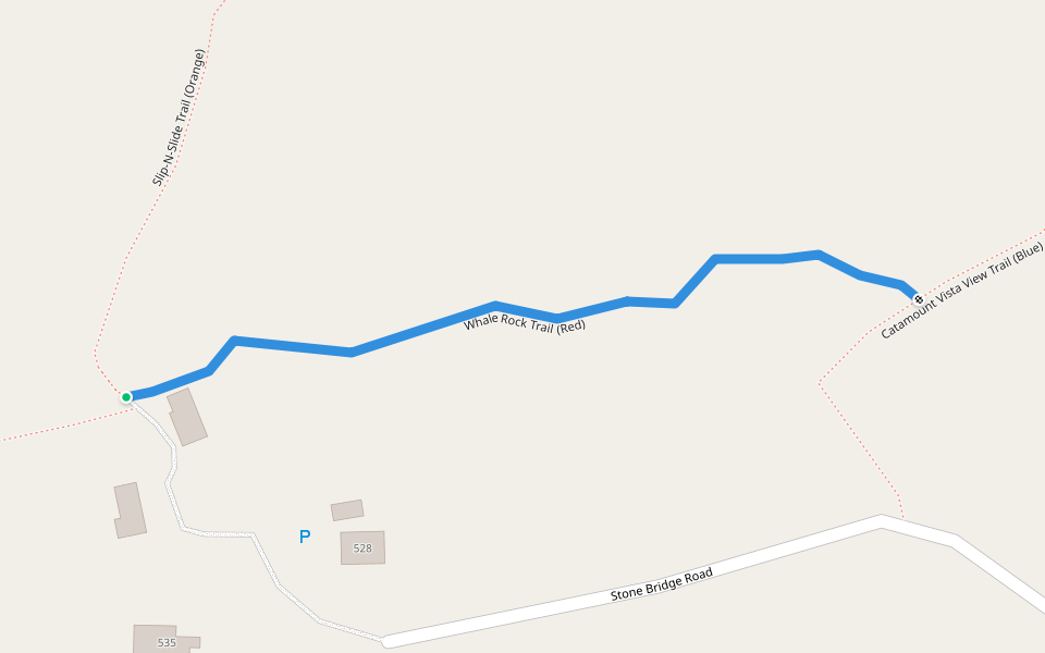 Whale Rock Trail (Red) walking route map in Pottersville