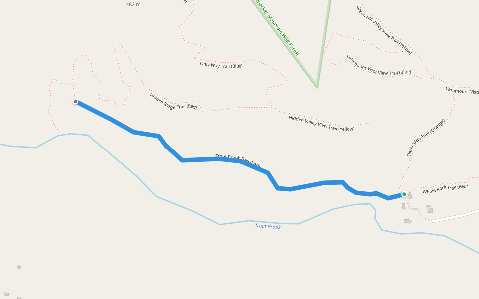 Trout Brook Trail (Red) walking route map in Pottersville