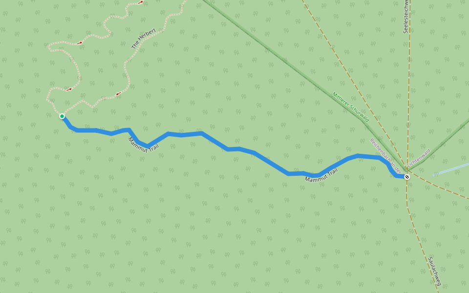 Mammut Trail walking route map in Reichenbach an der Fils