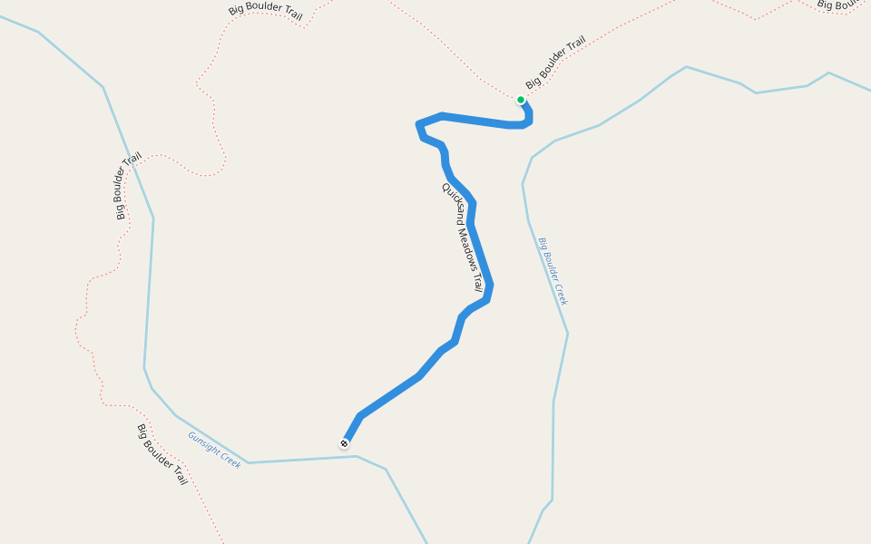 Quicksand Meadows Trail walking route map in Clayton
