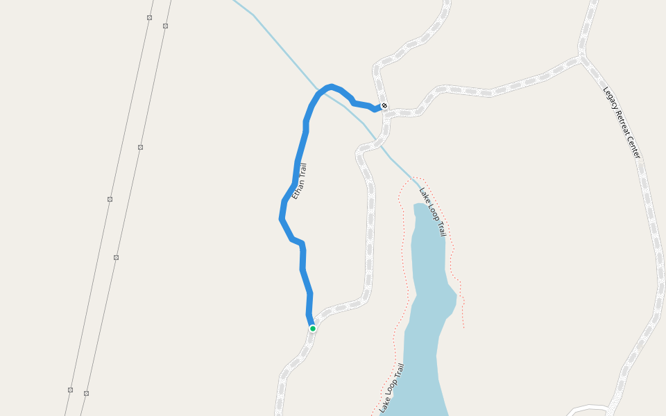 Ethan Trail walking route map in Commerce