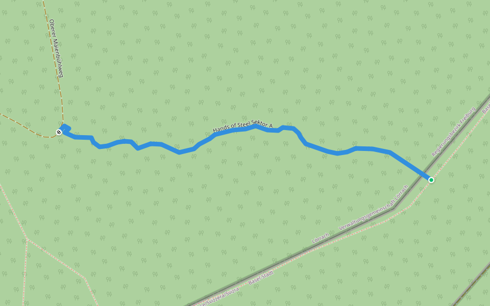 Hands of Steel Sektor A walking route map in Lörrach