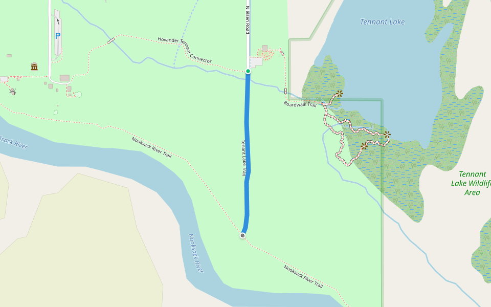 Tenant Lake Trail walking route map in Ferndale