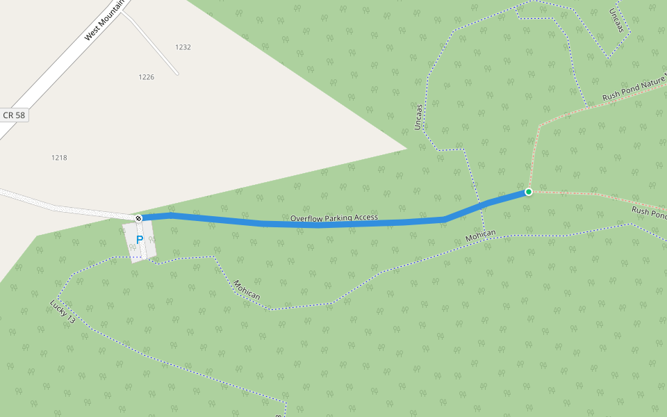 Overflow Parking Access walking route map in Queensbury