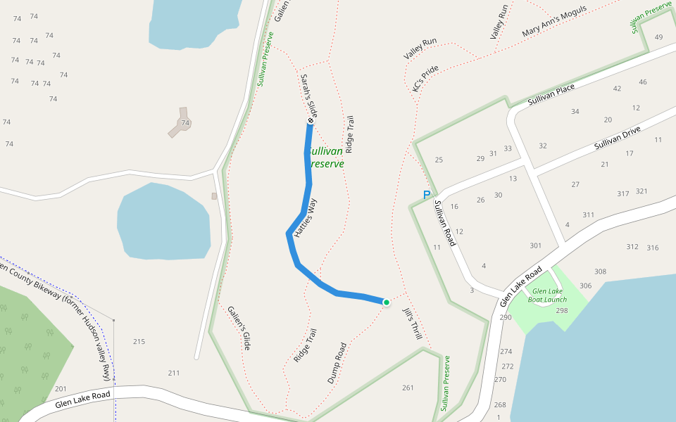 Hatties Way walking route map in Lake George