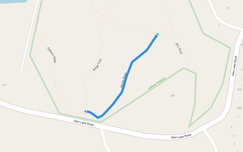 Dump Road walking route map in Lake George