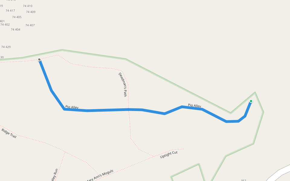 Pig Alley walking route map in Lake George