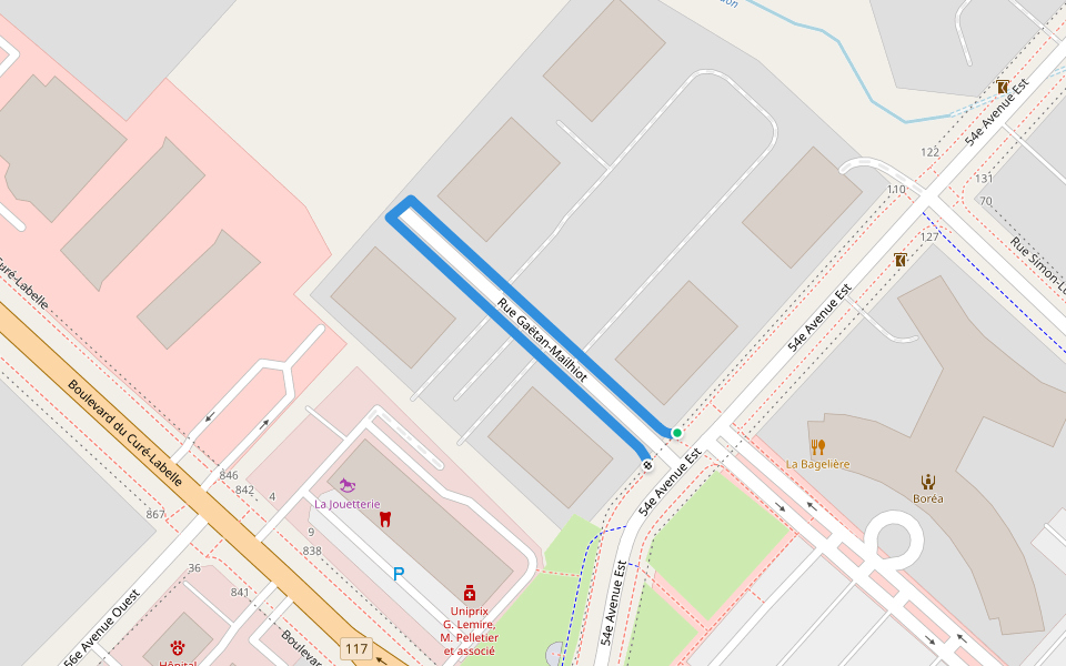 Rue Gaëtan-Mailhiot walking route map in Blainville
