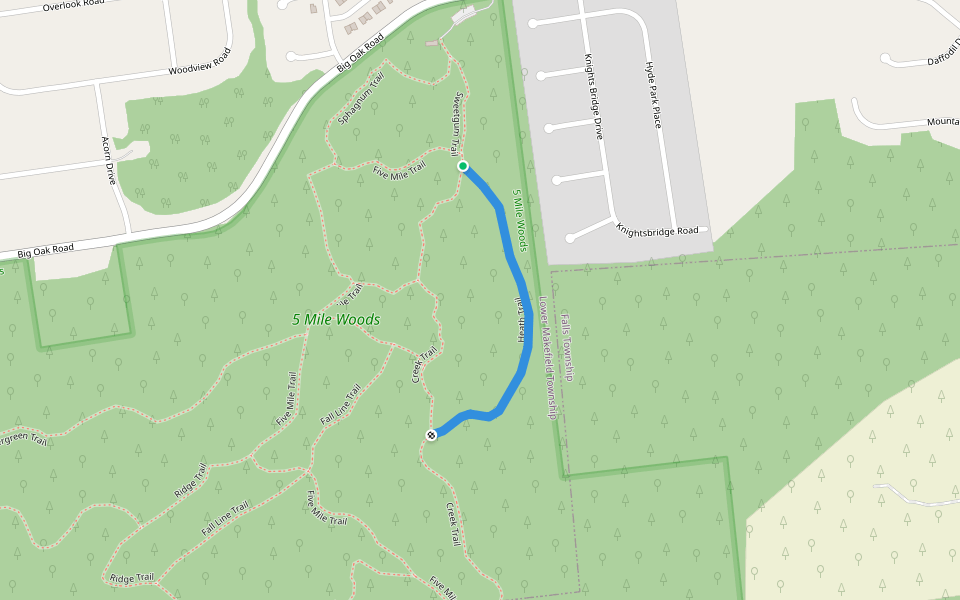 Heath Trail walking route map in Yardley