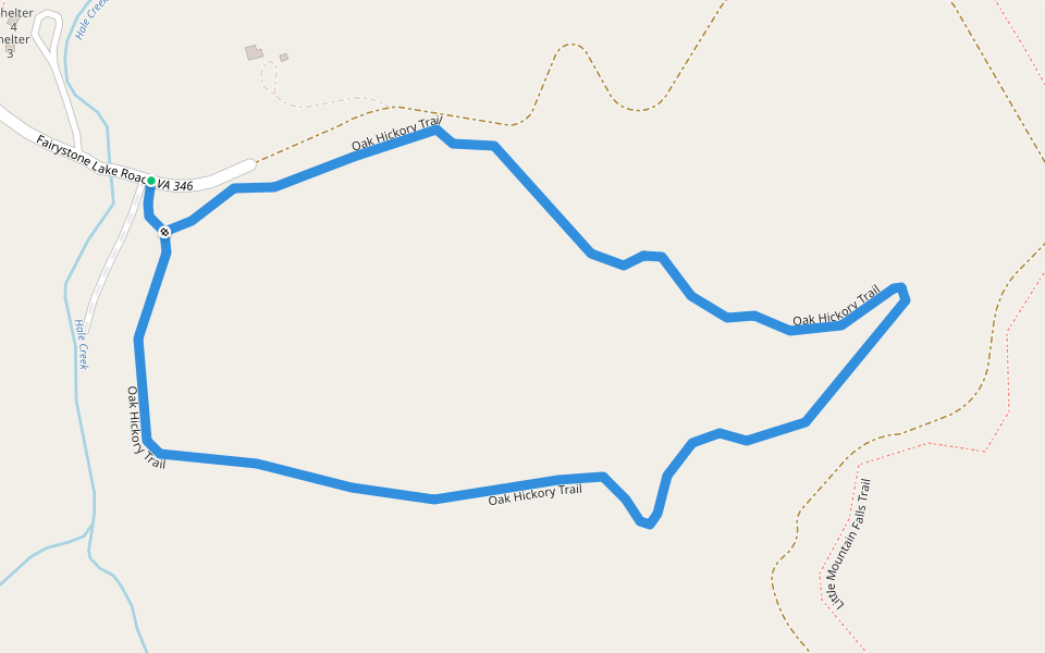Oak Hickory Trail walking route map in Stuart