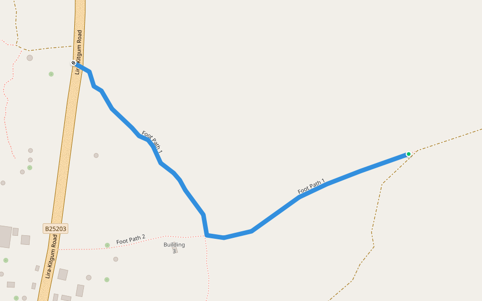 Foot Path 1 walking route map in Kilak