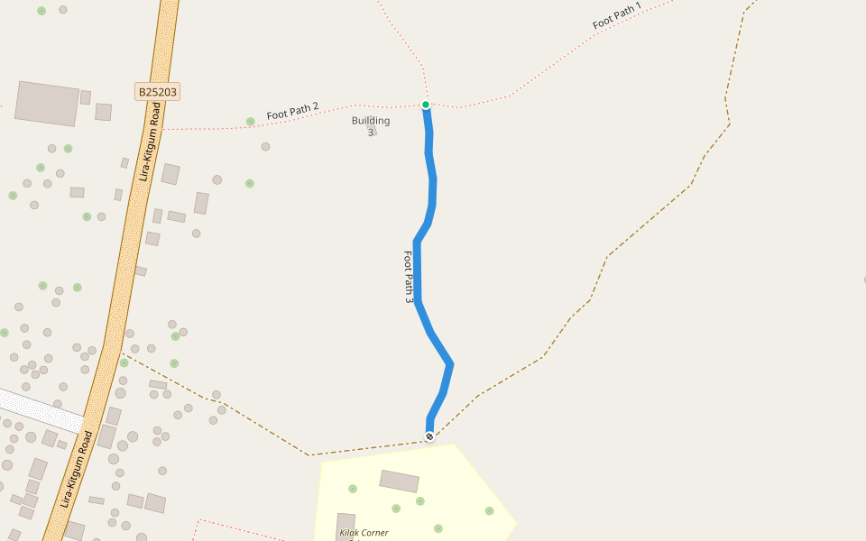 Foot Path 3 walking route map in Kilak