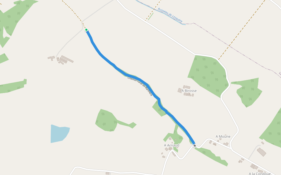 Chemin rural de Barthère walking route map in Castelnau-d'Arbieu