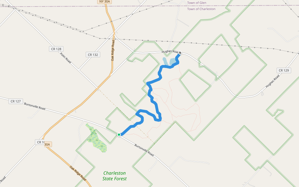 Snowmobile Trail walking route map in Fultonville