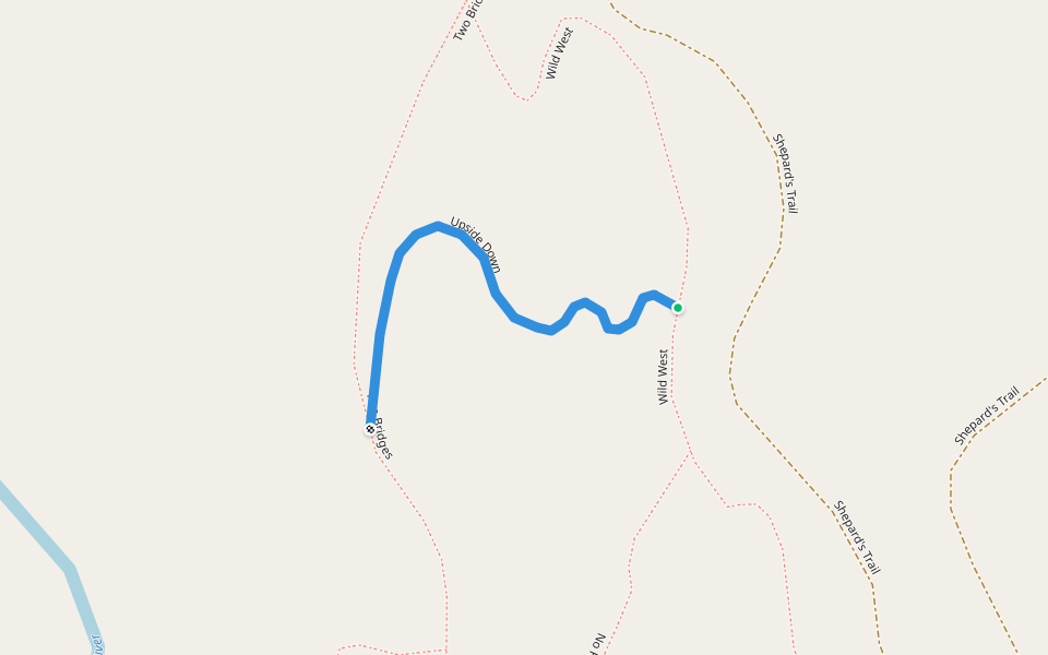 Upside Down walking route map in Hardwick