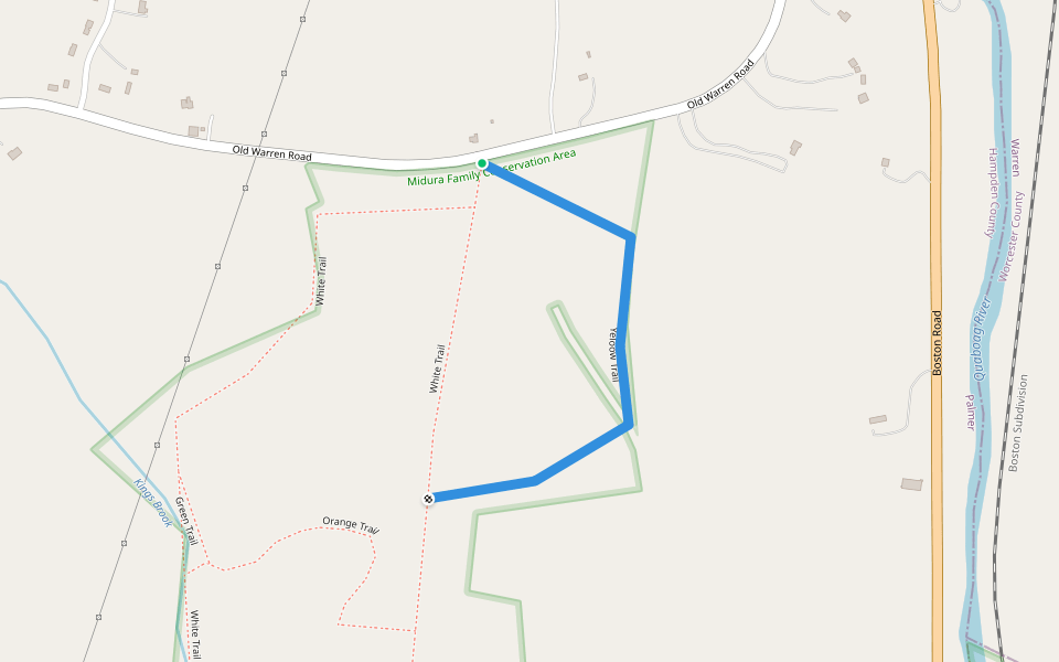 Yeloow Trail walking route map in Palmer