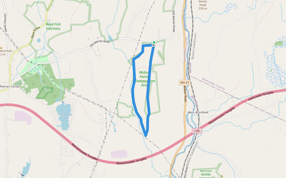 White Trail walking route map in Palmer