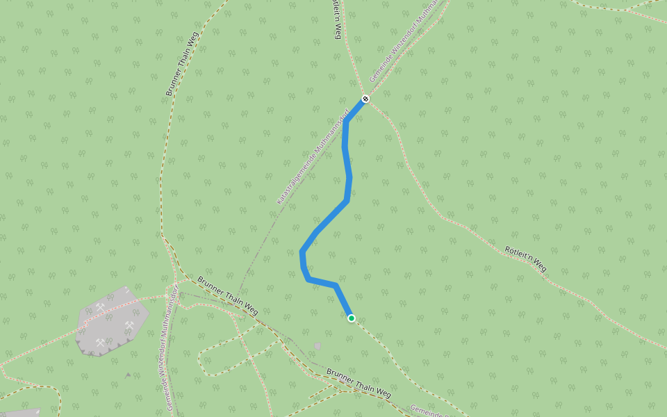 Brunner Taln Weg walking route map in Weikersdorf am Steinfelde