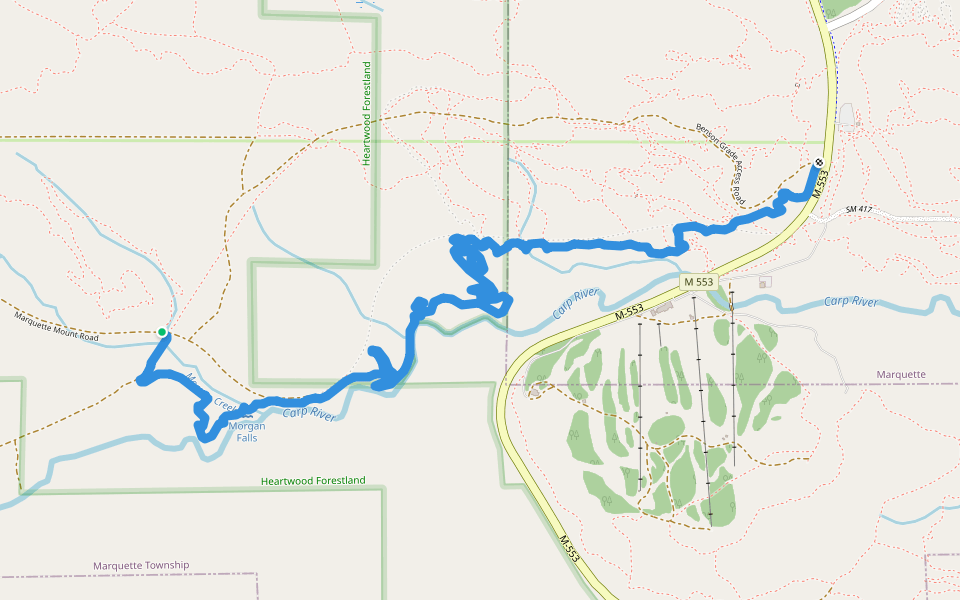 Carp Eh Diem walking route map in Marquette